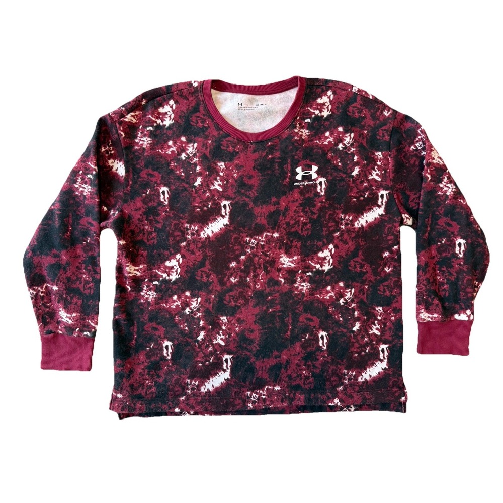 SALE - 3/$25 Under Armour Sweater Womens Medium Red Tie Dye Sweatshirt Pullover